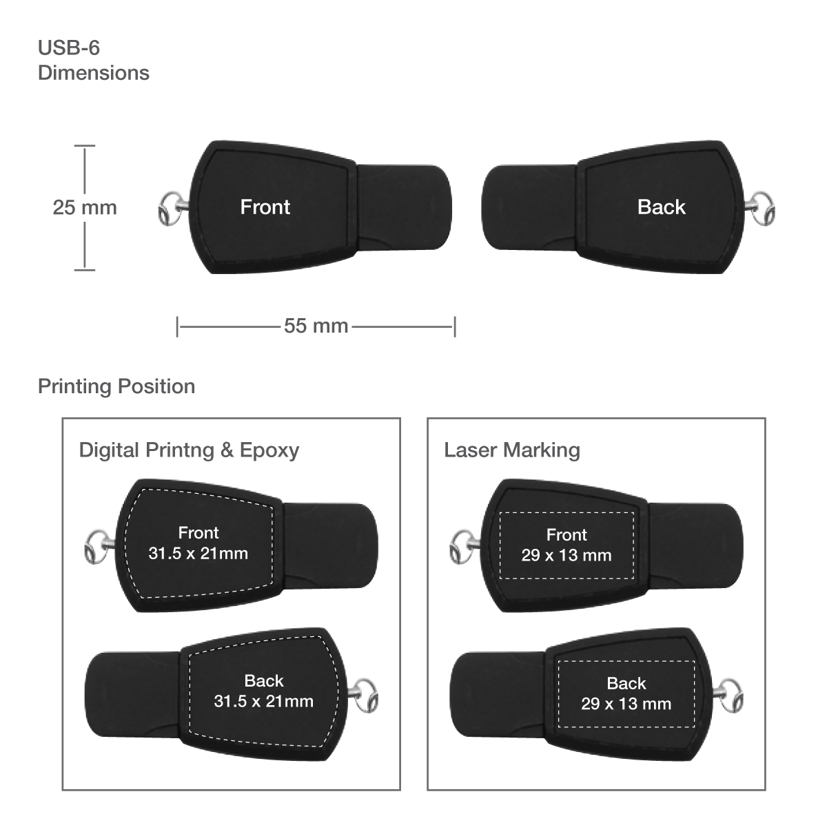 Black Rubberized USB Flash

