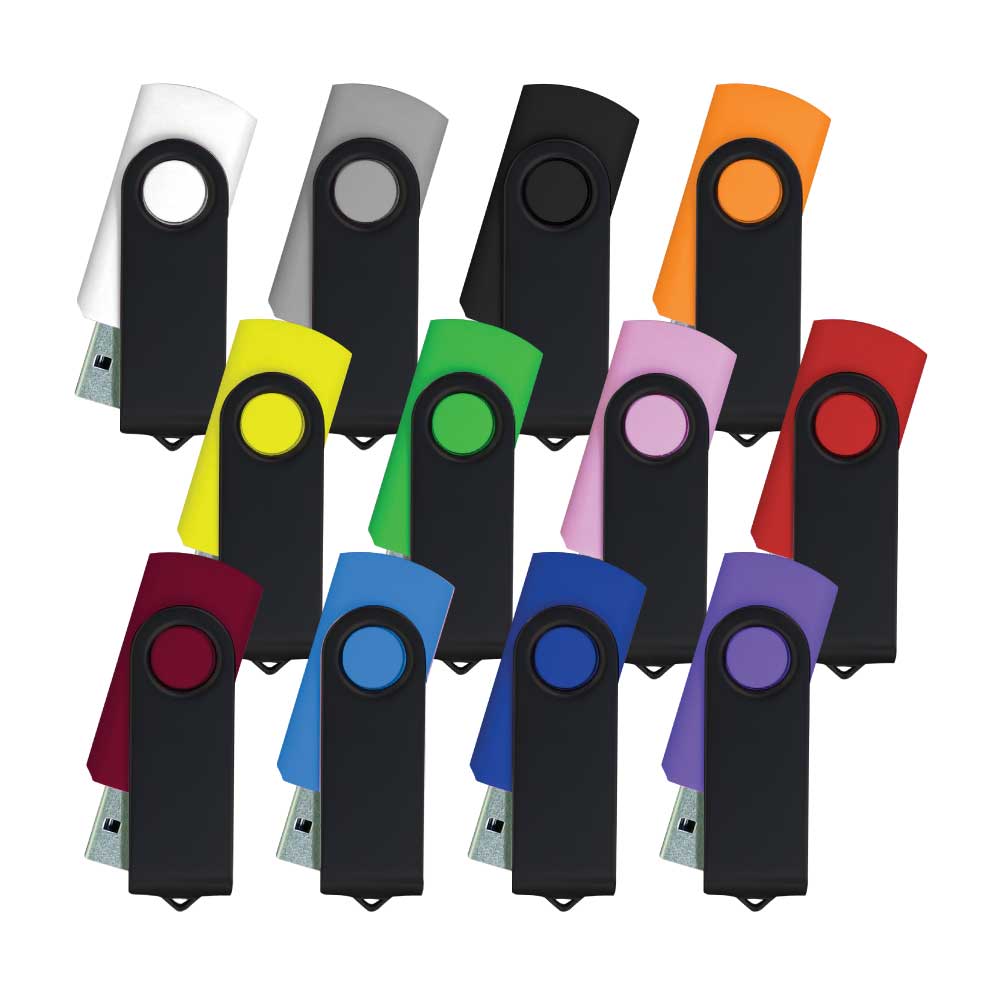 Black Swivel USB Flash Drives