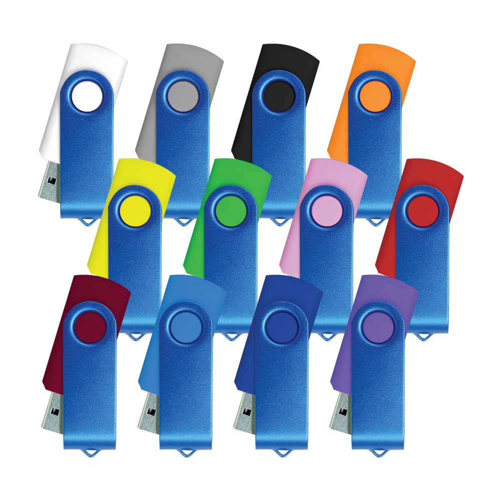Matt Blue Swivel USB Flash Drives