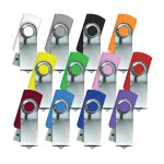 Shiny Silver Swivel USB Flash Drives