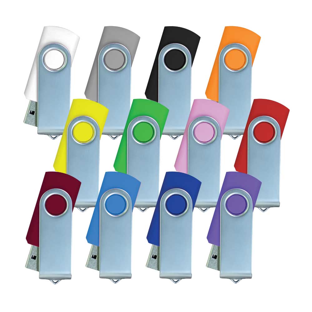 Silver Swivel USB Flash Drives