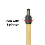Bamboo and Metal Stylus Pens with Top Spinner (Blue Ink) - Image 5