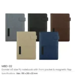 A5 PU notebook with front pocket
