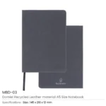 A5 recycled leather notebook
