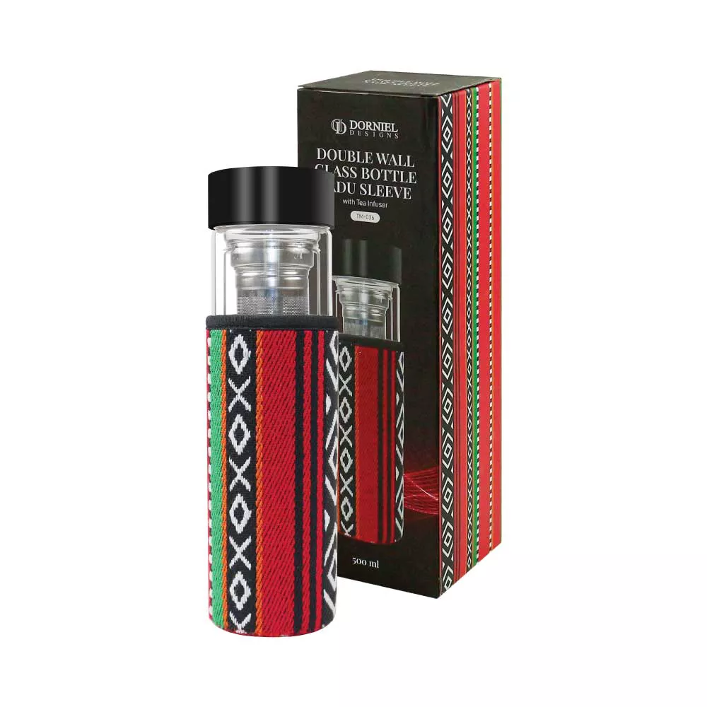 double wall glass bottle 500ml with tea infuser