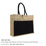 Jute bag with cotton pocket - Image 3