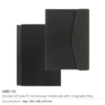 Dorniel A5 Size Notebooks in PU Hardcover & Magnetic Flap - Image 5