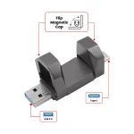 OTG USB Flip in Gun Metal 32GB