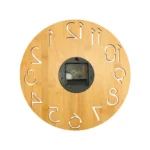 Round Bamboo Wall Clock, 28 cm Dia, Type Analog - Image 3