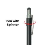 Stylus Metal Pens with Spinner – Push Button (Blue Ink) - Image 4